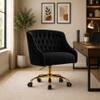 Doe Buck Clemence Modern Black Tufted Velvet Office Chair
