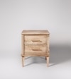 Poly Solid Wood Bed Side Table In Natural Wood Finish