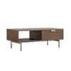 Velin Ridged Coffee Table with Drawer Dark Ash