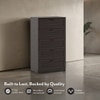 Bennis Engineered Wood Chest of 5 Drawers in Dark Walnut Finish