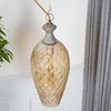 Majani Single Light Rattan Pendant In Amber & Brass Finish