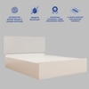 Yama Engineered Wood Queen  Size Bed With Hydraulic Storage (Melamine Finish, White Colour)