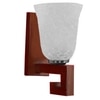 Devansh Solid Wood Electric Wall Light in Brown Colour with White Shade Count of 1 Light