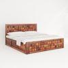 Murray Solid Wood Queen Size Drawer And Box Storage Bed In Brown Finish