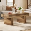 Rectangle Coffee Table, 47.24" Wooden Center Table With Slat Tabletop For Living Room
