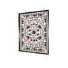 Beige Blue Mughal Floral Printed Framed Canvas Wall Canvas Wall Prints Set of 1 Multicolor Matte