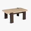 Sculpt Edge Solid Wood Coffee Table in Brown Colour