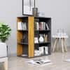 Hexa Engineered Wood Bookshelf Multipurpose Storage Rack in Slate Grey and Giant Wood Colour