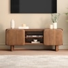 Olen Solid Wood TV Cabinet In Amber Walnut Finish