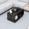 Hexa Engineered Wood Coffee Table With Storage And Open Rack In Flower Wenge
