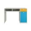 Alana Study Desk with Cabinet Drawer and Shelf in Mango Yellow Azure Blue Colour