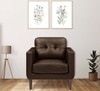 Shlok PU Leather Accent Chair- Brown
