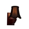 Devansh Wood Wall Mounted Lamp With Black Cotton Shade