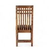 Columbus wood Dining Chair in Anchor Grey Fabric Cushioning with TEAK FINISH