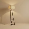 Angular Beige Jute Floor Lamp with Beige Jute Base