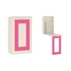 Calypso Kids Wall Mounted Folding Study Desk and Built In Bookshelf in Light Wood Barbie Pink Colour
