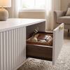 Velin Ridged Coffee Table with Drawer White