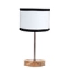 Devansh Multicolor Cotton Table Lamp With  Natural  Wood Base  & Steel Pipe (7X17 Inches)-8