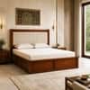 Tarang Solid Wood Compact Queen Bed Box Storage Provincial Teak Finish Mattress 60 x 72 Inches