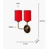 Devansh Metal Electric Wall Light in Gold Colour with Red Shade Count of 2 Lights