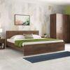 Zoey Engineered Wood King Size Bed In Classic Walnut Finish