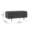 Doe Buck Luxury Boucle Storage Bench in Grey Colour with Black Metal Legs