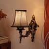 Devansh Gold Antique Wall Mounted Lamp With Beige Jute Shade