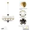 Hartland 5 Light Metal and Glass Chandelier