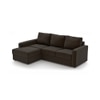Apollo Compact Sofa (Colour : Chocolate, Cushion : Hard, Seating Capacity : Left Aligned 2 Seater + Left Aligned Chaise + Ottoman)