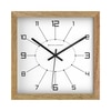 Spaces Unhooked Square Wooden Wall Clock, Natural Wood Frame, White Dial and Minimal Numeric Markers