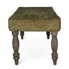 Cairo Solid Wood 2 Seater Bench In Green Sparkle Velvet Fabric