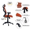 Zeeazyana High Back Ergonomic Chair in Orange Colour