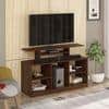 Bevlyn Engineering Wood Floor Standing Tv Entertainment Unit In Brown Maple Finish