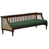 Linton 3 Seater Seater Wooden Sofa in Green Fabric