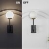 Minster Black & Frosted White Finish Wall Light