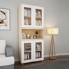 Mobley Display Bookcase Beige Teak And Frosty White