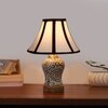 Devansh Multi Cotton Shade Lamp With Wood & Mosaic Glass Base For Decoration/Office/Home/Gifting/Study For Decoration/Office/Home/Gifting/Study