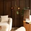 Lior Handicrafted Floor Lamp in Antique Silver Brass finish and Amber Colour