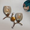 Devansh Metal Electric Wall Light in Gold Colour with Lavender Shade Count of 2 Lights