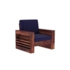 Maruti 1 Seater Wooden Sofa (Blue Colour, Teak Finish)