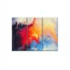 Truss Red Blue Pieces Ice Flame Abstract Canvas Wall Canvas Wall Prints Set of 3 Multicolor Matte