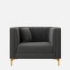 Texude Velvet 1 Seater Sofa in Dark Grey Colour