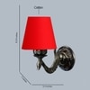 Devansh Metal Electric Wall Light in Antique Gold Colour with Red Shade Count of 1 Light