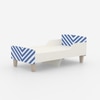 Minimalist Kids Toddler Bed in White and Blue Stripes