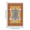Luxe Home Polyester White Tiger Design Carpets with Tassel Latex Backing (3x5ft Multi)