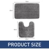 Luxe Home Polyester Newman Contour Bath Mat Set of 2 (Silver 45x75 cm & 40x45)