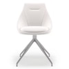Doris Leatherette Accent Chair in White Colour