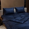 Stoa Paris Comforter Set Double Bed, 300TC Satin Double Bed Comforters in Mystique Blue