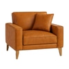 Airy 1 Seater Sofa In Leatherette Brown Color