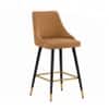 Doe Buck Upholstered Counter Height Bar Stool in Brown Colour with Gold Accents